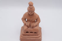 Load image into Gallery viewer, Folk Art Terracotta Seated Woman Figurine Handmade Pottery Sculpture 65 Inch