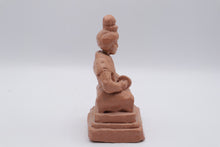 Load image into Gallery viewer, Folk Art Terracotta Seated Woman Figurine Handmade Pottery Sculpture 65 Inch