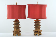 Load image into Gallery viewer, Pair of Cyan Design Pagoda Table Lamps