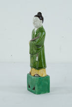 Load image into Gallery viewer, Porcelain Oriental Man in a Green Robe Figurine