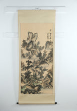Load image into Gallery viewer, Vintage Chinese Hanging Scroll Landscape Painting – Waterfall & Mountain Scene, 26"x66"