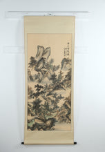 Load image into Gallery viewer, Vintage Chinese Hanging Scroll Landscape Painting – Waterfall & Mountain Scene, 26"x66"