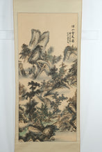 Load image into Gallery viewer, Vintage Chinese Hanging Scroll Landscape Painting – Waterfall & Mountain Scene, 26"x66"