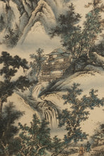Load image into Gallery viewer, Vintage Chinese Hanging Scroll Landscape Painting – Waterfall & Mountain Scene, 26"x66"