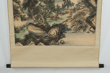 Load image into Gallery viewer, Vintage Chinese Hanging Scroll Landscape Painting – Waterfall & Mountain Scene, 26"x66"