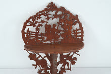 Load image into Gallery viewer, Vintage Folk Art Scroll Saw Wooden Wall Shelf – Country Scene Silhouette