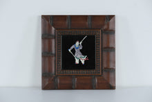 Load image into Gallery viewer, Framed Hand Painted Ceramic Tile Warrior Figure Decorative Wall Art 11 Inch