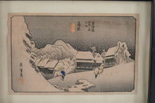 Load image into Gallery viewer, Utagawa Hiroshige Kanbara Evening Snow Japanese Woodblock Print Framed