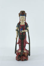 Load image into Gallery viewer, Antique Japanese Polychrome Standing Bodhisattva Figure, Edo–Meiji Period Folk Sculpture