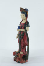 Load image into Gallery viewer, Antique Japanese Polychrome Standing Bodhisattva Figure, Edo–Meiji Period Folk Sculpture