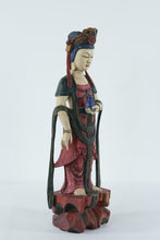 Load image into Gallery viewer, Antique Japanese Polychrome Standing Bodhisattva Figure, Edo–Meiji Period Folk Sculpture