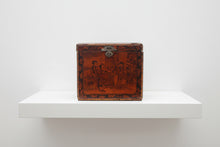 Load image into Gallery viewer, Antique Chinese Export Painted Wood Storage Chest Figural Floral Butterfly Box