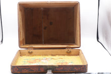 Load image into Gallery viewer, Antique Chinese Export Painted Wood Storage Chest Figural Floral Butterfly Box