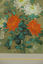 Load image into Gallery viewer, Framed Asian Floral Art Print with Birds – Hand-Signed Oriental Botanical Painting