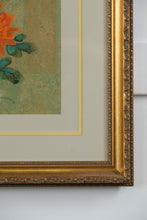 Load image into Gallery viewer, Framed Asian Floral Art Print with Birds – Hand-Signed Oriental Botanical Painting