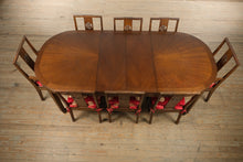 Load image into Gallery viewer, Oriental Dragon & Phoenix Dining Set – 8 Chairs, Carved Skirt, Sunburst Top – Rare & Remarkable