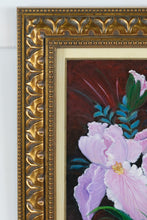 Load image into Gallery viewer, Original Floral Painting on Canvas – Signed Artist, Pink Irises – 14.5" x 18" Framed Wall Art