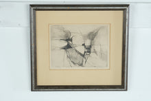 Load image into Gallery viewer, Framed Abstract Etching Signed Fondly Barbara Modern Black and White Artwork