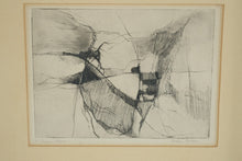 Load image into Gallery viewer, Framed Abstract Etching Signed Fondly Barbara Modern Black and White Artwork