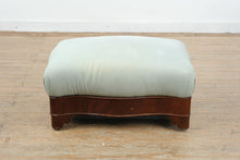 Load image into Gallery viewer, Empire Style Upholstered Ottoman Footstool with Mahogany Base Serpentine Apron