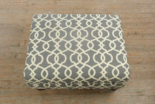 Load image into Gallery viewer, Carolina Grey Geometric Patterned Ottoman