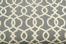 Load image into Gallery viewer, Carolina Grey Geometric Patterned Ottoman