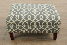 Load image into Gallery viewer, Carolina Grey Geometric Patterned Ottoman