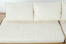 Load image into Gallery viewer, Acacia Wood Outdoor Sectional Sofa Set with Coffee Table and Cream Cushions