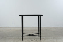 Load image into Gallery viewer, Round Black Metal Glass Top Side Table 25 Inch Contemporary End Table