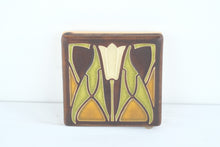Load image into Gallery viewer, Motawi Tileworks Oak Valley Lotus Ceramic Art Tile Trivet 6 Inch Ann Arbor Michigan