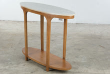 Load image into Gallery viewer, Mid-Century Modern Oval Marble Top Wood Console Table