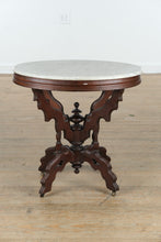 Load image into Gallery viewer, Victorian Eastlake Marble-Top Parlor Table