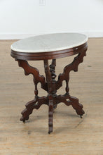 Load image into Gallery viewer, Victorian Eastlake Marble-Top Parlor Table