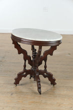 Load image into Gallery viewer, Victorian Eastlake Marble-Top Parlor Table