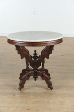 Load image into Gallery viewer, Victorian Eastlake Marble-Top Parlor Table