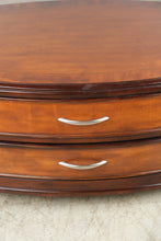 Load image into Gallery viewer, Oval Two-Drawer Wood Coffee Table with Curved Front