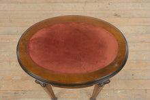 Load image into Gallery viewer, Mahogany Oval Side Table with Velvet Top Neoclassical Revival