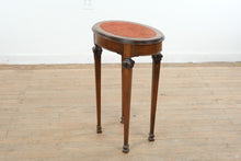 Load image into Gallery viewer, Mahogany Oval Side Table with Velvet Top Neoclassical Revival