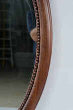 Load image into Gallery viewer, Traditional Oval Wood Wall Mirror Carved Rose Crest Beaded Frame