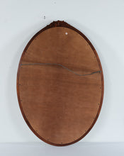 Load image into Gallery viewer, Traditional Oval Wood Wall Mirror Carved Rose Crest Beaded Frame
