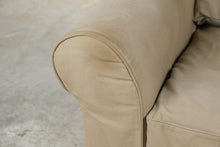 Load image into Gallery viewer, Oversized Beige Slipcovered Armchair with Rolled Arms
