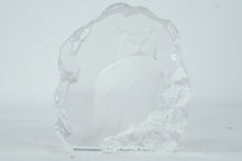 Load image into Gallery viewer, Mats Jonasson Sweden Crystal Owl Sculpture Signed Art Glass Paperweight 6"