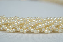 Load image into Gallery viewer, Ivory Faux Pearl Multi Strand Twisted Torsade Necklace Gold Tone Clasp