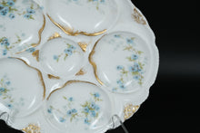 Load image into Gallery viewer, Antique Theodore Haviland Limoges France Oyster Plate – Blue Floral & Gilt Trim