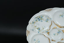 Load image into Gallery viewer, Antique Theodore Haviland Limoges France Oyster Plate – Blue Floral & Gilt Trim