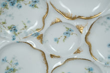 Load image into Gallery viewer, Antique Theodore Haviland Limoges France Oyster Plate – Blue Floral & Gilt Trim