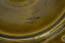 Load image into Gallery viewer, Sarreguemines French Oyster Plate – Olive Green Majolica – 9.5" Round