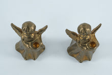 Load image into Gallery viewer, Pair of Solid Brass Angel Candleholders – 2.5” Tall