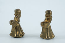 Load image into Gallery viewer, Pair of Solid Brass Angel Candleholders – 2.5” Tall