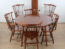 Load image into Gallery viewer, Pennsylvania House Solid Cherry Dining Table Set with 6 Windsor Chairs, 2 Leaves and Table Pads